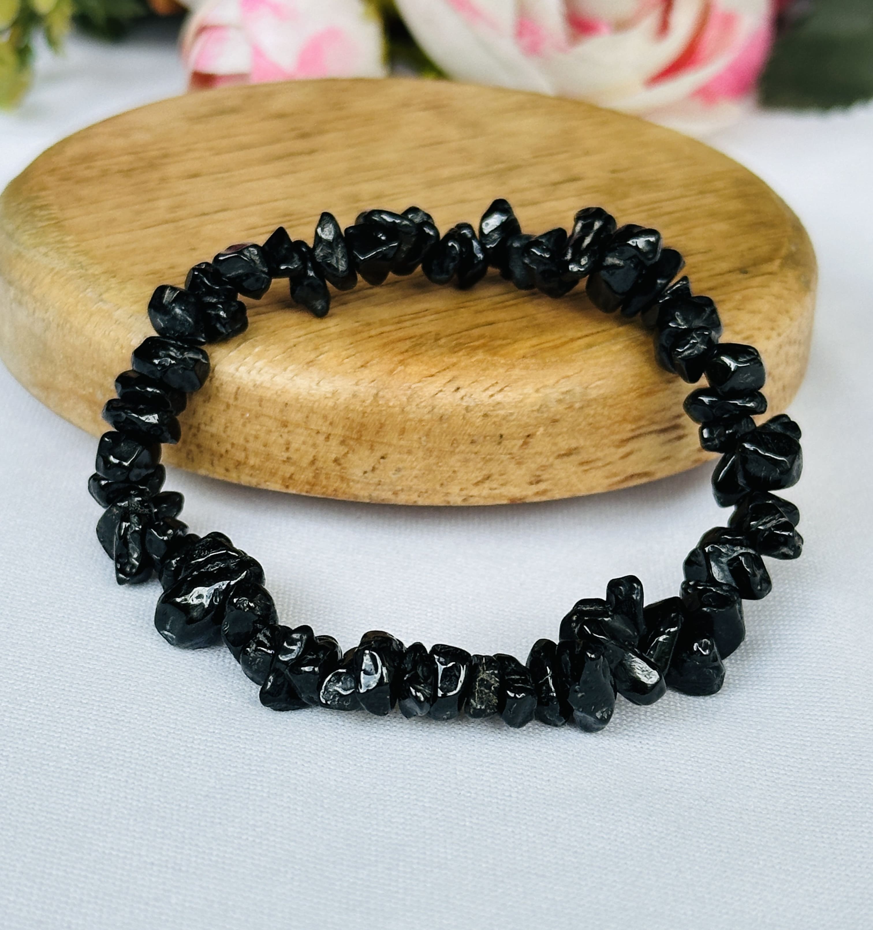 Black Tourmaline Raw Bracelet -